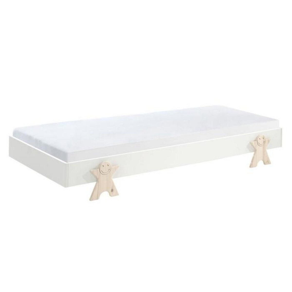 Paris Prix Lit Enfant en Bois  Modulo Smiley III  90x200cm Blanc