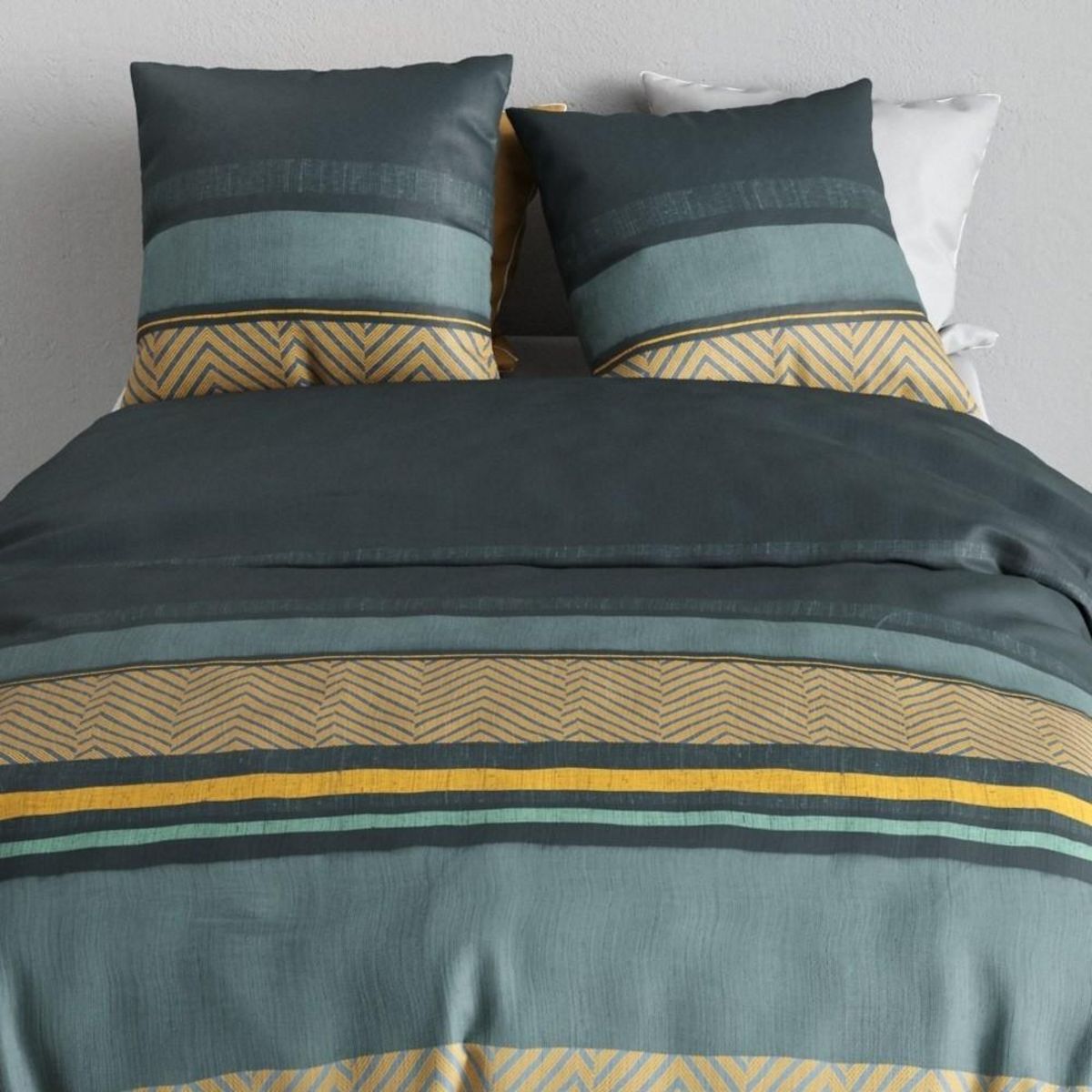 ATELIER DU COTON Housse de couette 240x220 + 2 taies en coton 57 fils