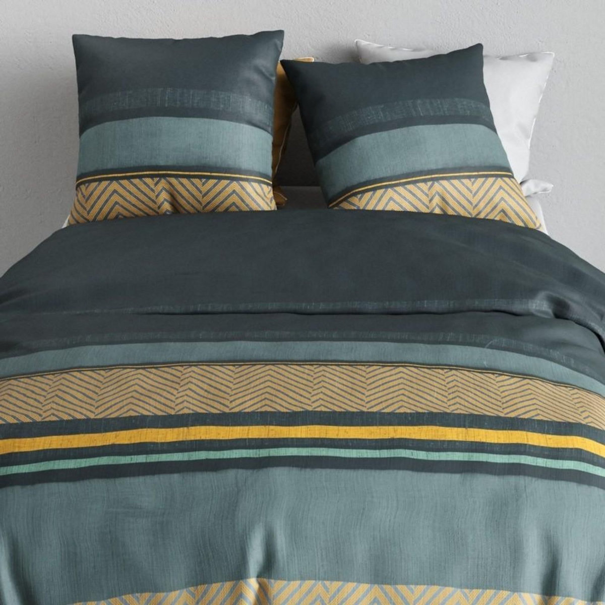 ATELIER DU COTON Housse de couette 240x220 + 2 taies en coton 57 fils