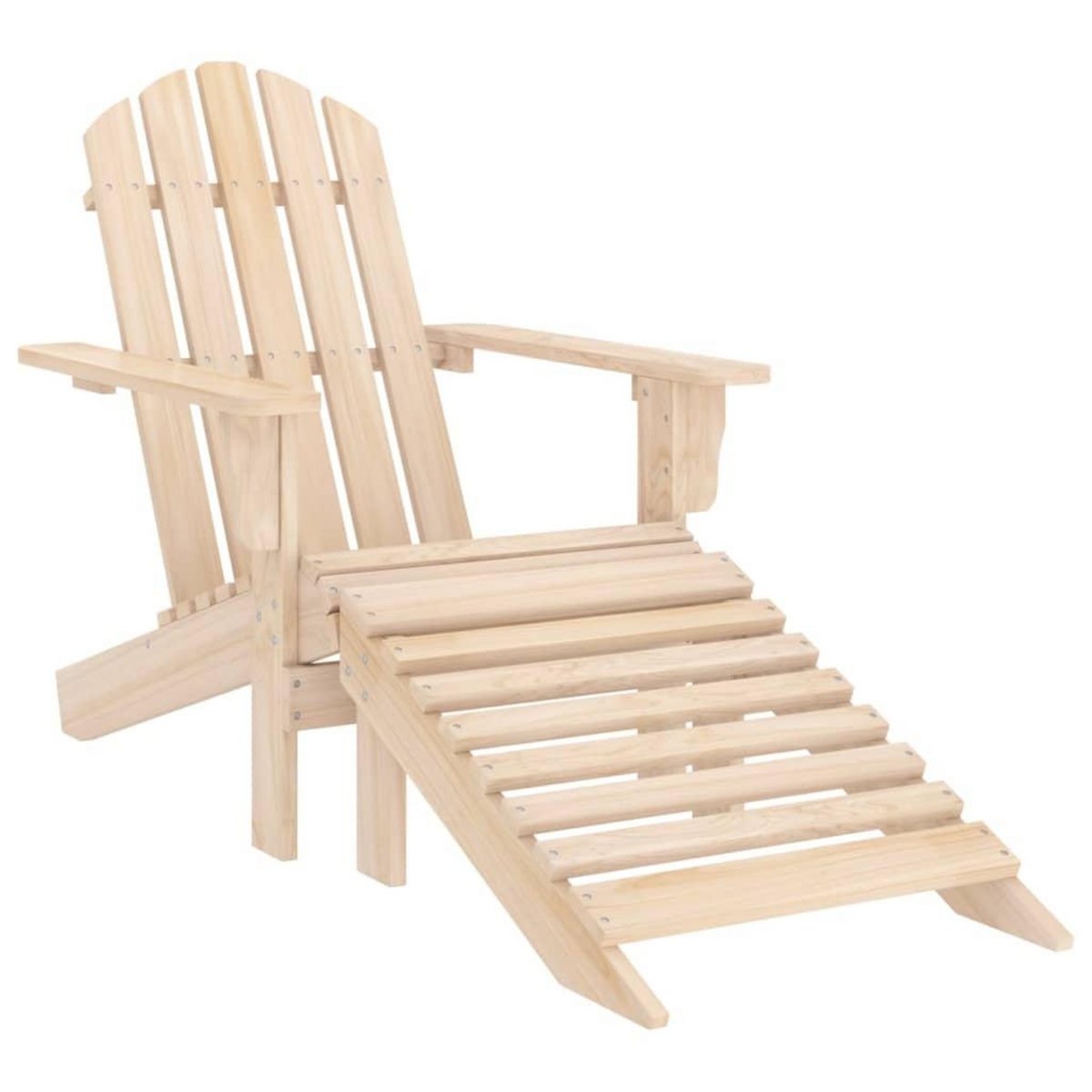 VIDAXL Chaise de jardin Adirondack avec pouf bois de sapin solide