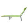 HOMCOM Chaise longue pliante bain de soleil inclinable transat textilène lit jardin plage 182L x 56l x 24,5H cm vert