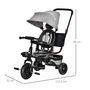 Voir la diapositive 3 : HOMCOM Tricycle enfant évolutif pliable - pare-soleil, canne télescopique amovible - siège pivotant, harnais, arceau sécurité - repose-pied - 3 paniers rangement - métal PP gris noir