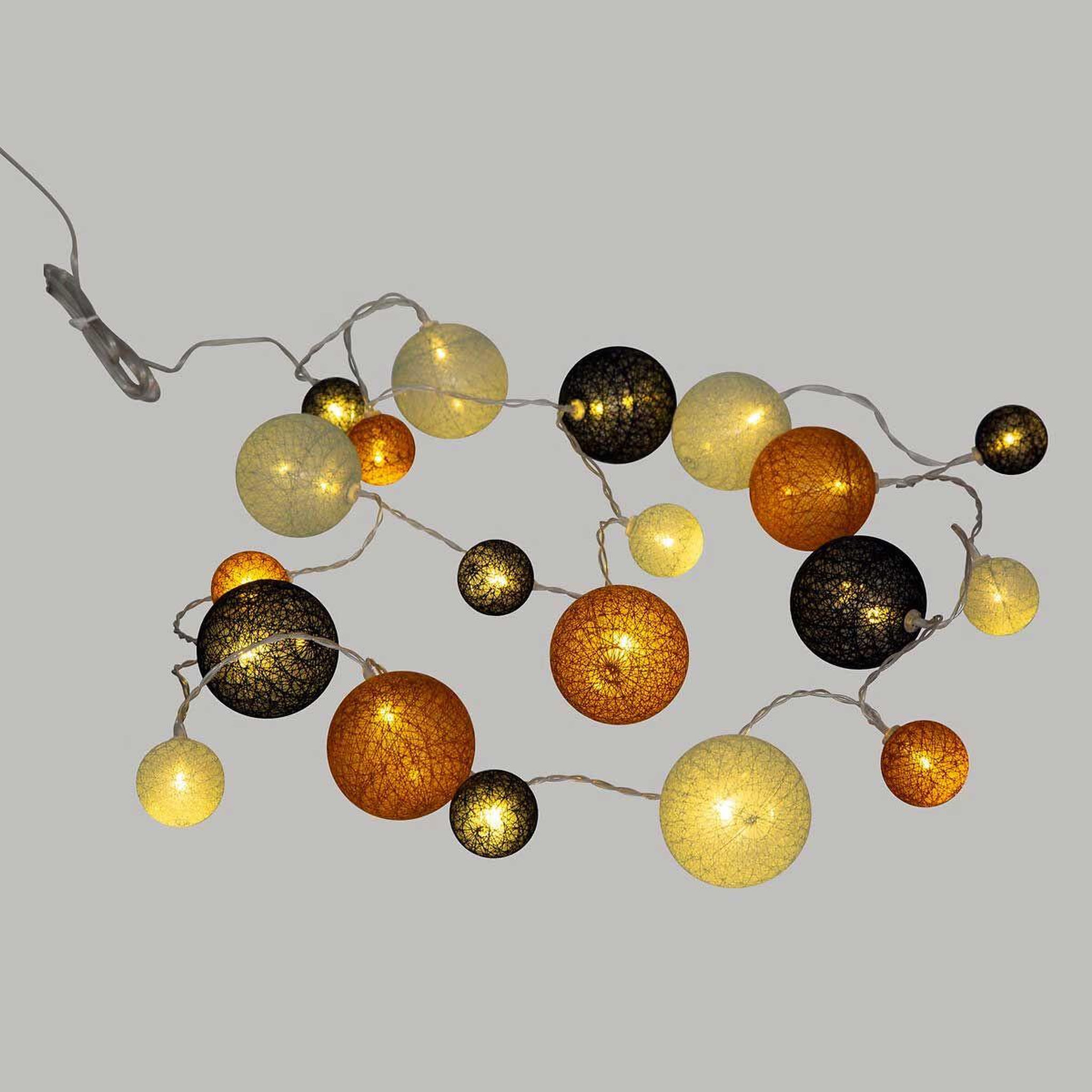 Voir la diapositive 3 : ATMOSPHERA Guirlande lumineuse 20 boules  led  340cm orange