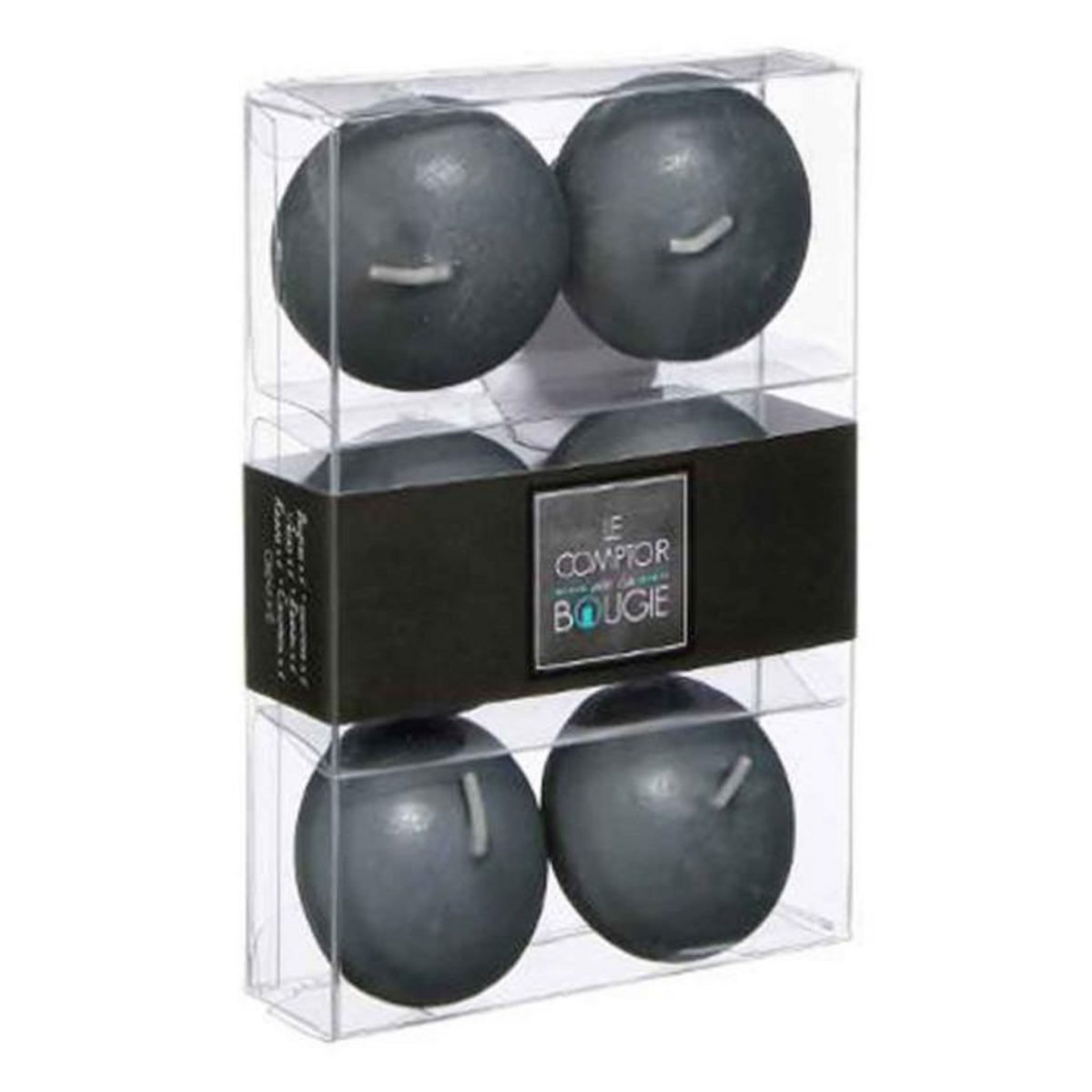 COMPTOIR DE LA BOUGIE Lot de 6 Bougies Flottantes  Basic  4cm Gris
