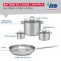 Voir la diapositive 2 : ELO Ensemble de 1 Poêle de cuisson 28 cm et 3 faitouts 12, 16 et 26 cm Elo Profi Citrin