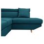 Voir la diapositive 4 : Canapé d'angle droit convertible 5 places tissu pieds bois clair MARIUS 