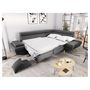 Voir la diapositive 9 : Canapé d'angle droit convertible 5 places tissu pieds bois clair MARIUS 