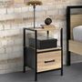 Voir la diapositive 2 : ID MARKET Lot de 2 tables de chevet UTAH 1 tiroir et 1 niche