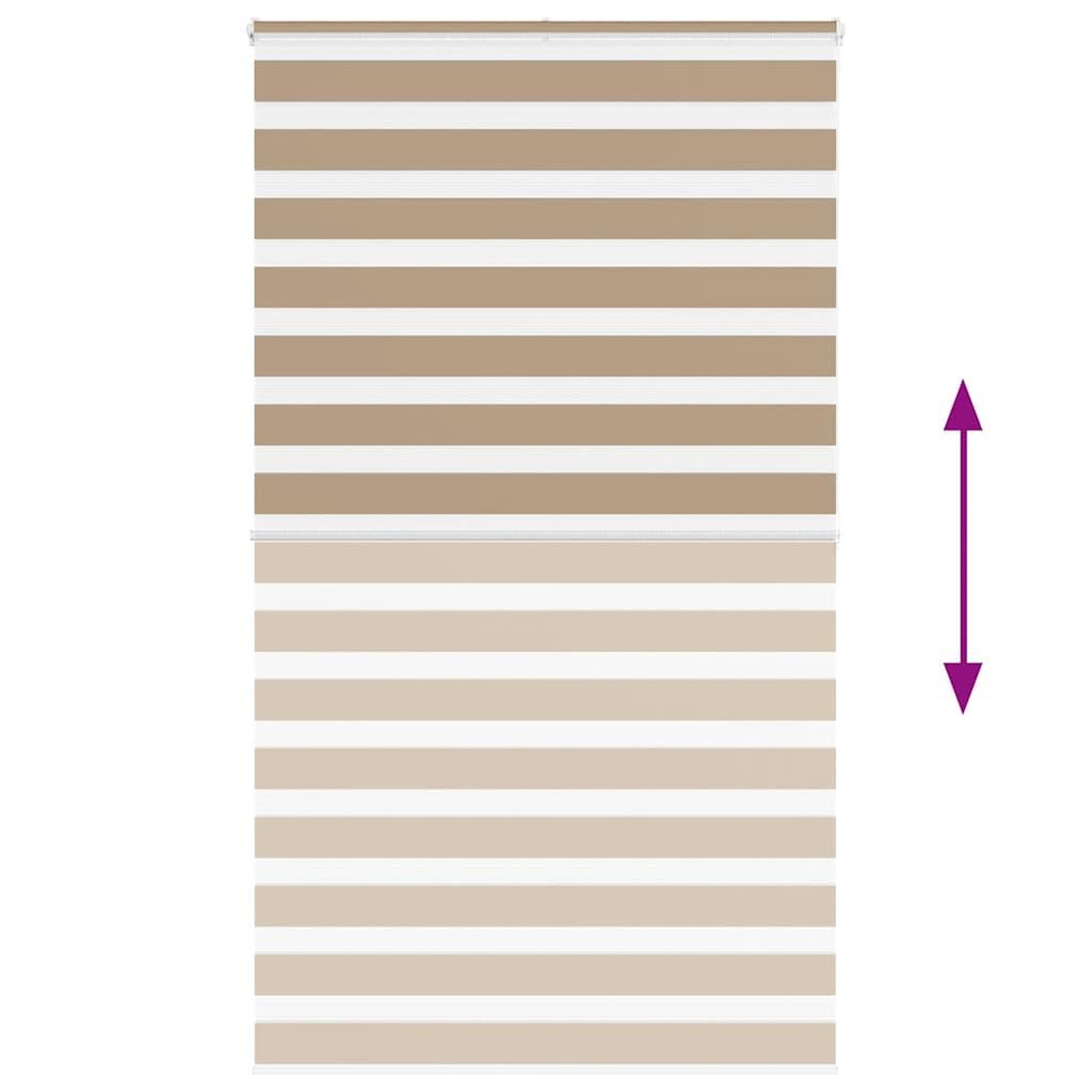 Voir la diapositive 5 : VIDAXL Store zebre marron sable largeur du tissu 125,9 cm polyester