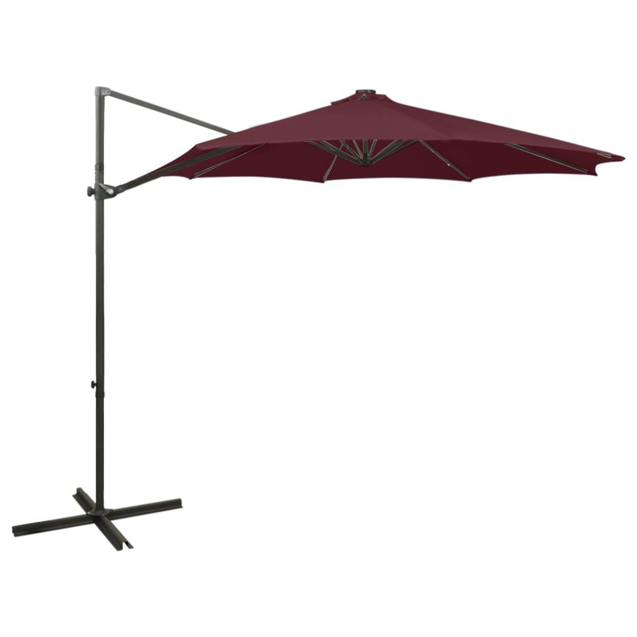 Voir la diapositive 1 : VIDAXL Parasol de jardin en porte-a-faux avec mat et lumieres LED