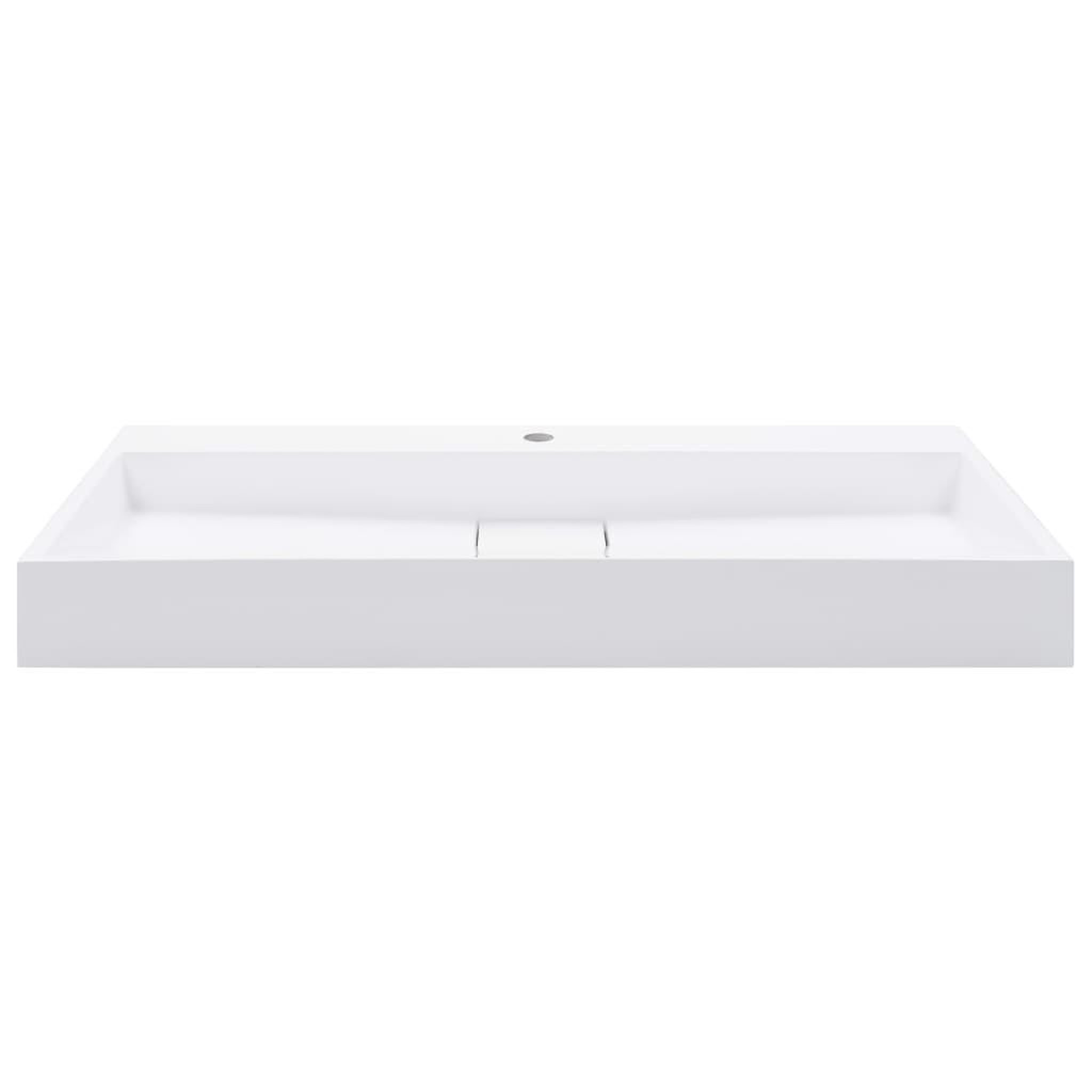 Voir la diapositive 3 : VIDAXL Lavabo 100x46x11 cm Fonte minerale/marbre Blanc