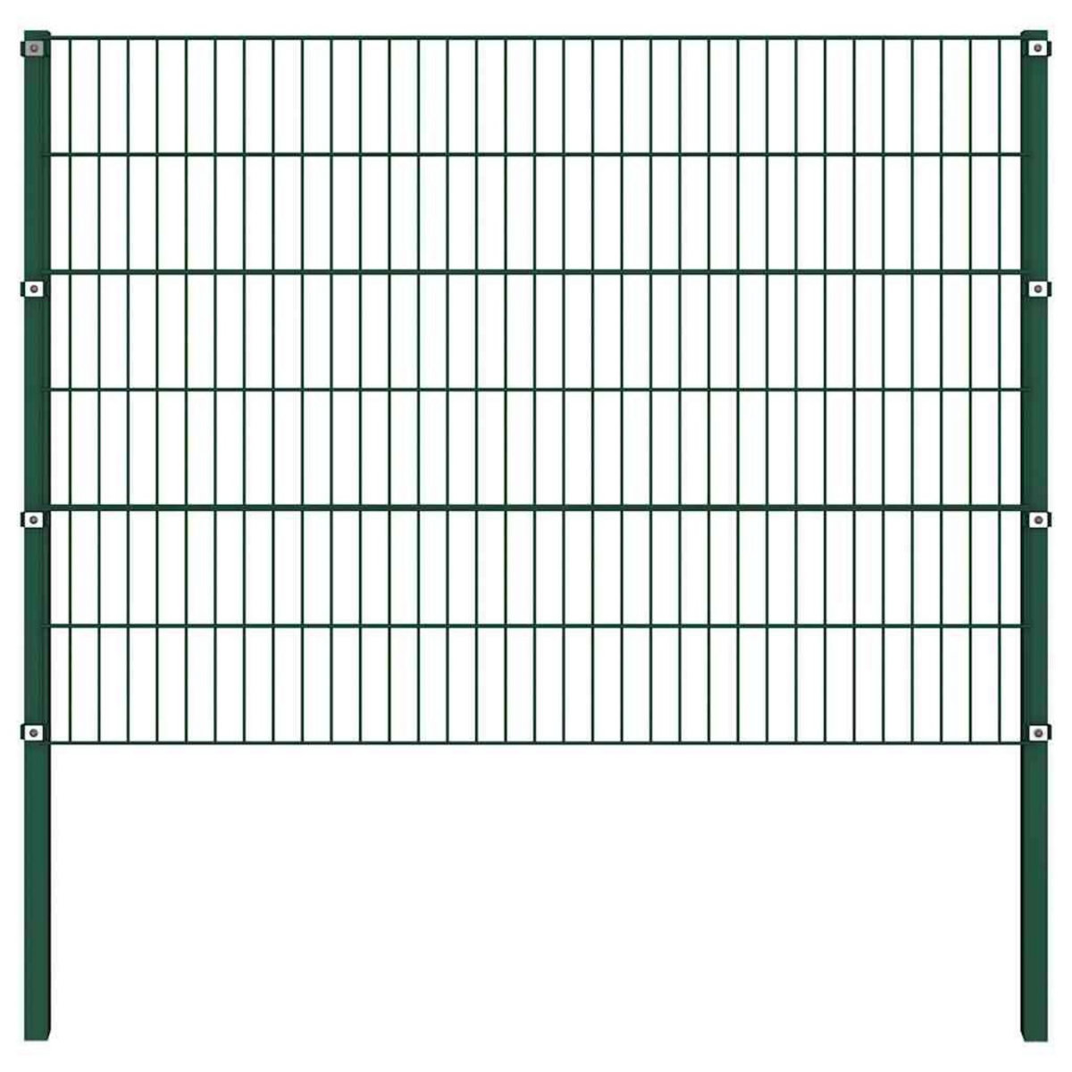 VIDAXL Panneau de cloture avec poteaux en fer 176,5 x 120 cm Vert