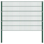 VIDAXL Panneau de cloture avec poteaux en fer 176,5 x 120 cm Vert