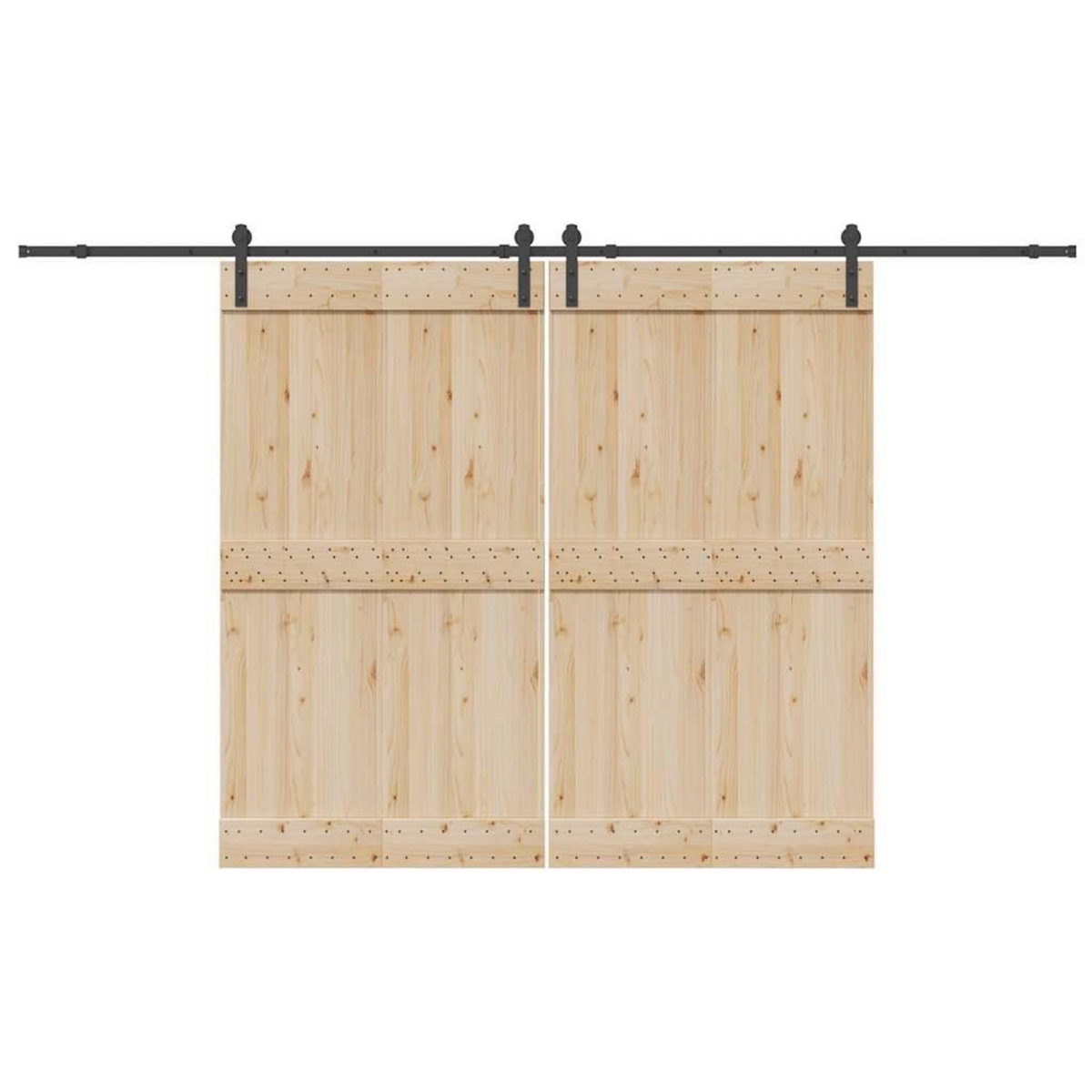 VIDAXL Kit de quincaillerie de porte coulissante 366 cm acier noir