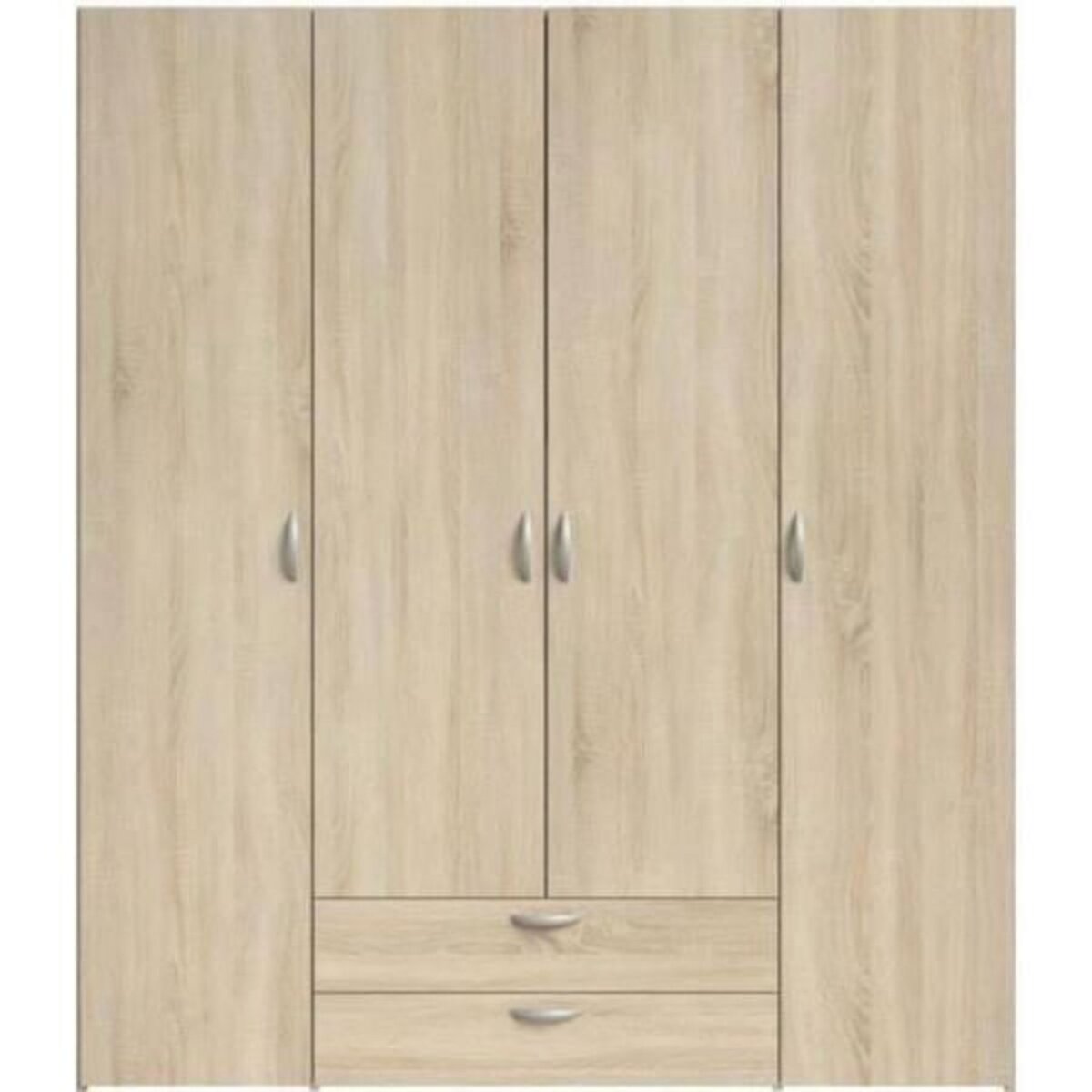 PARISOT Armoire VARIA Décor chene 4 portes battantes + 2 tiroirs