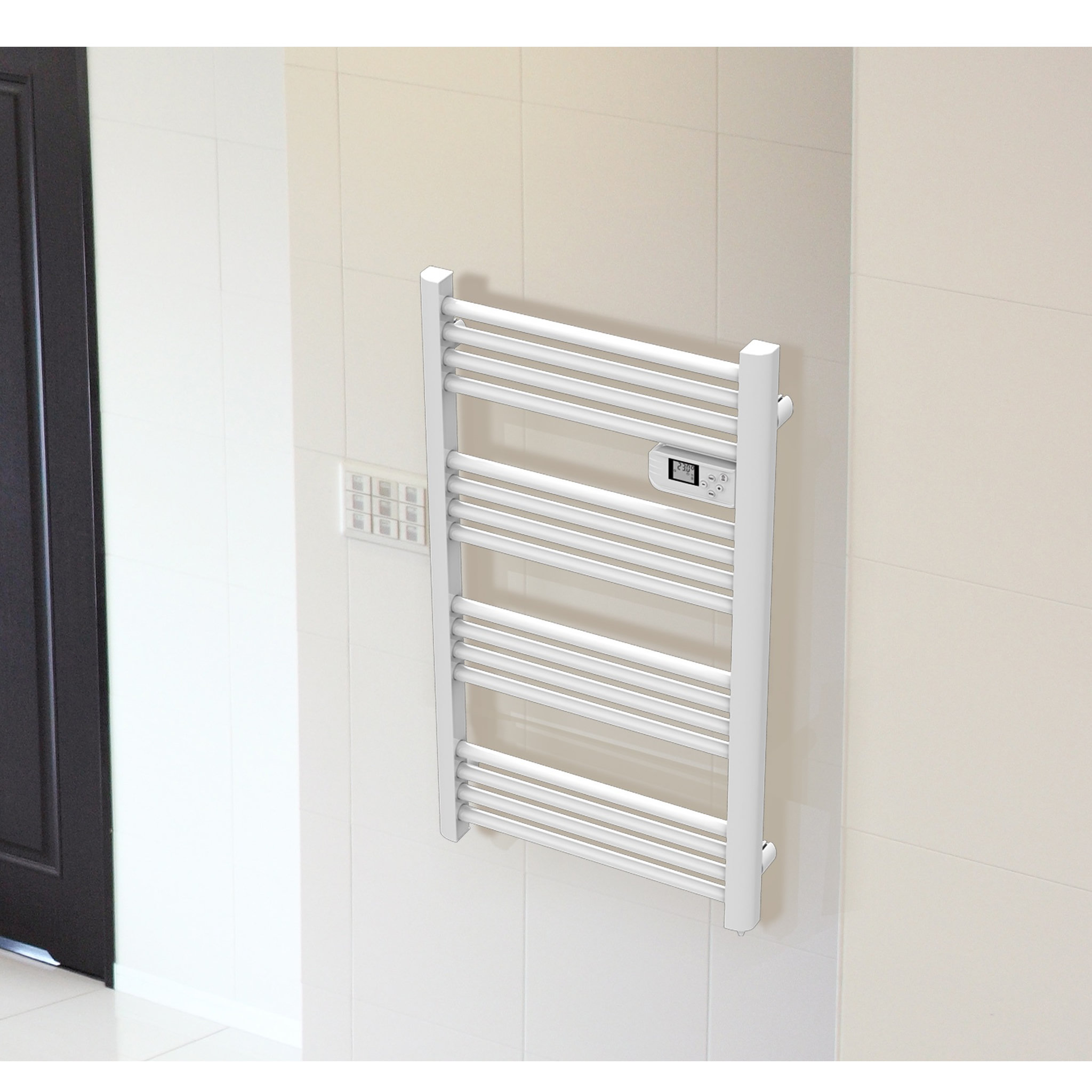 Voir la diapositive 4 : CARRERA Sèche-serviettes électrique LCD 500W - sans fluide