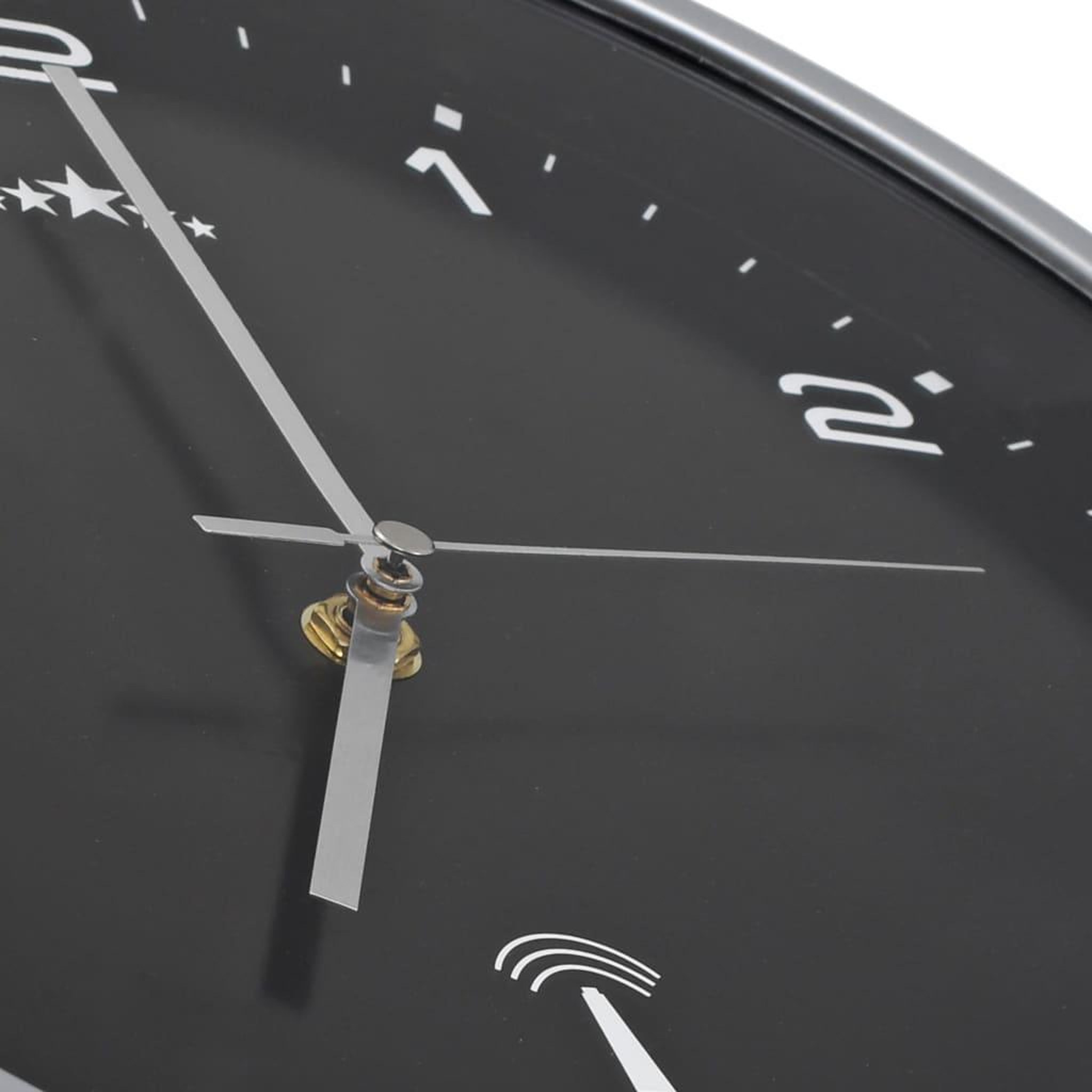 Voir la diapositive 5 : VIDAXL Horloge murale radioguidee avec mouvement a quartz 31 cm Noir