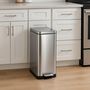 Voir la diapositive 2 : Kitchen move Poubelle de cuisine tri sélectif EDGE Argent Acier inoxydable 50L