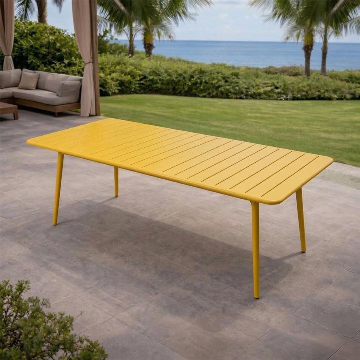 CONCEPT USINE Table de jardin 8-10 places 200cm jaune BERGAME