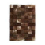 Paris Prix Tapis Patchwork en Cuir Fait Main  Voila  Marron. Coloris disponibles : Marron