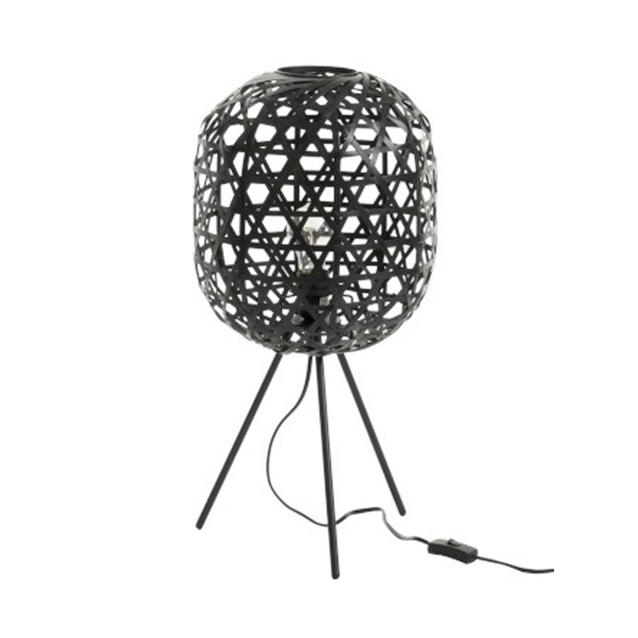 Voir la diapositive 1 : J-LINE Lampe à Poser sur Trépied  Briot  59cm Noir