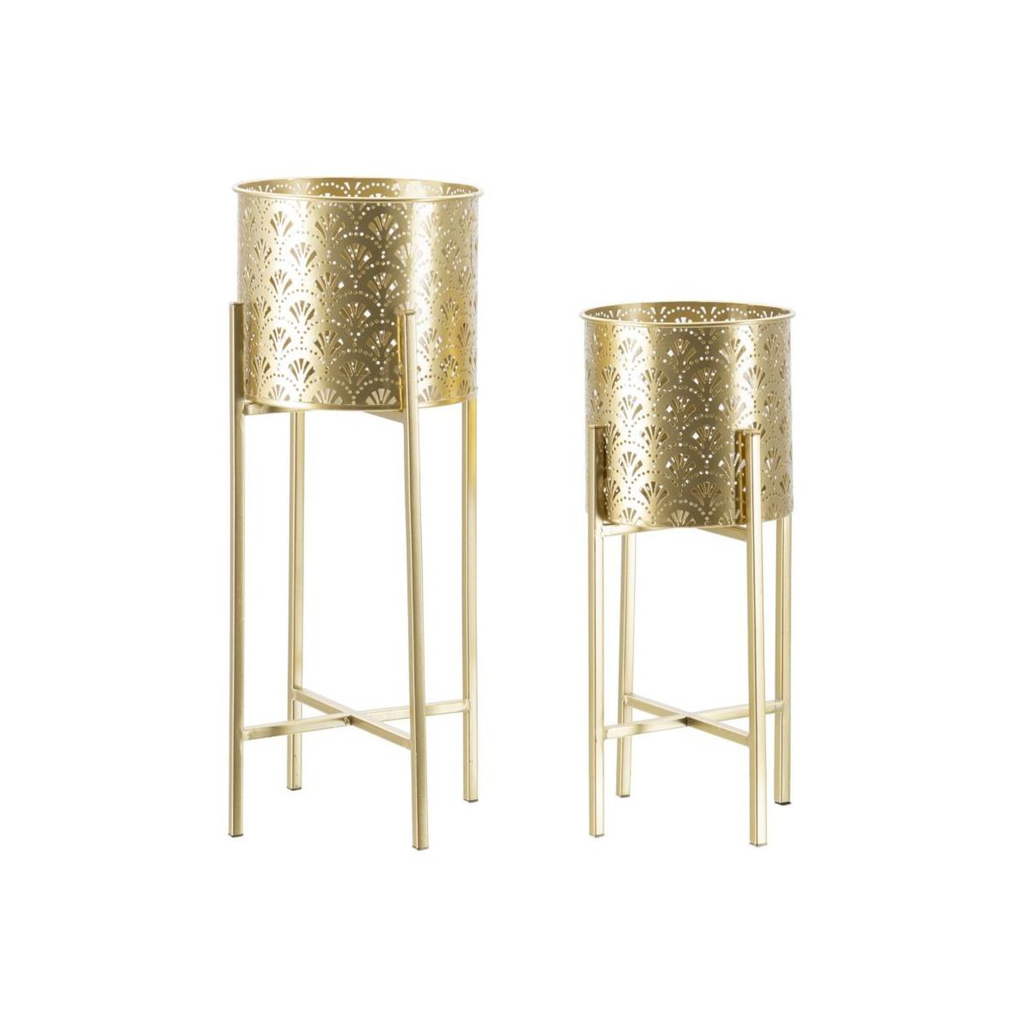Paris Prix Lot de 2 cache-pots sur pied  glovy  52cm or