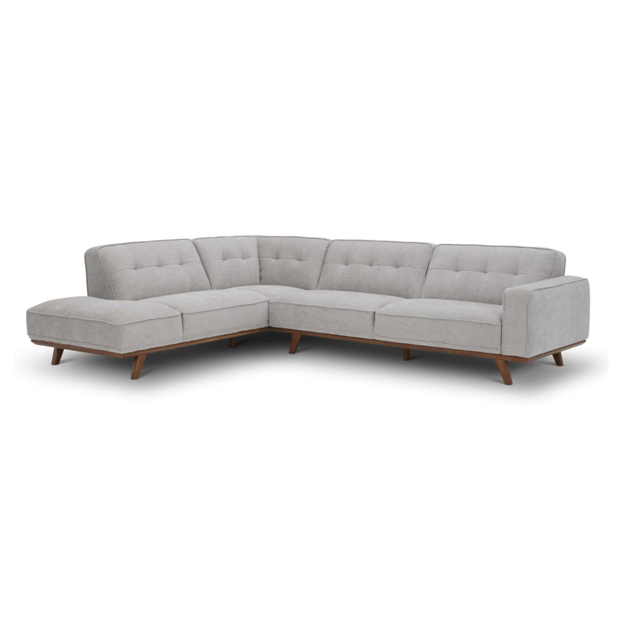 CONCEPT USINE Canapé d'angle design en tissu gris 5-6 places york