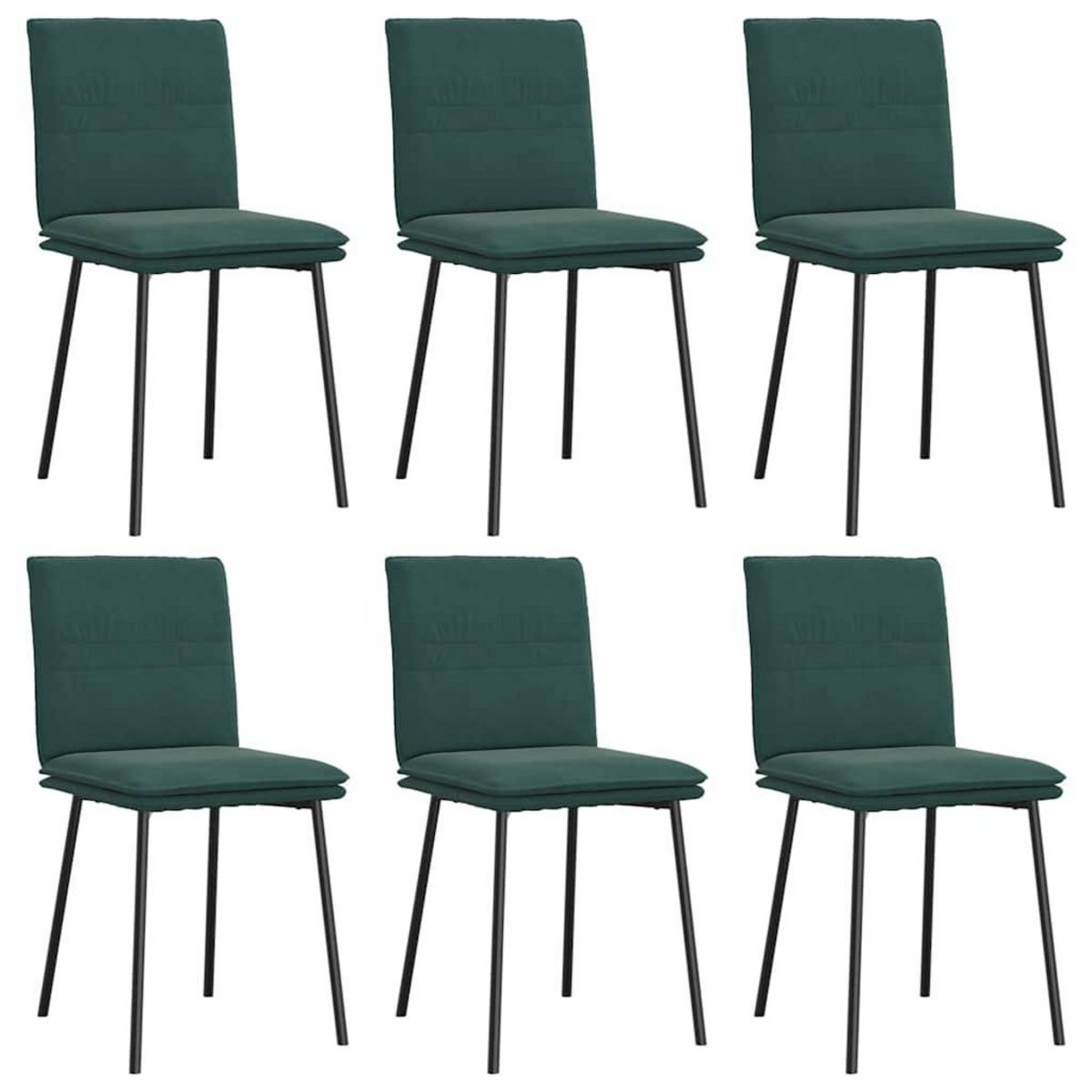 VIDAXL Chaises a manger lot de 6 vert fonce velours