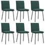 Voir la diapositive 2 : VIDAXL Chaises a manger lot de 6 vert fonce velours