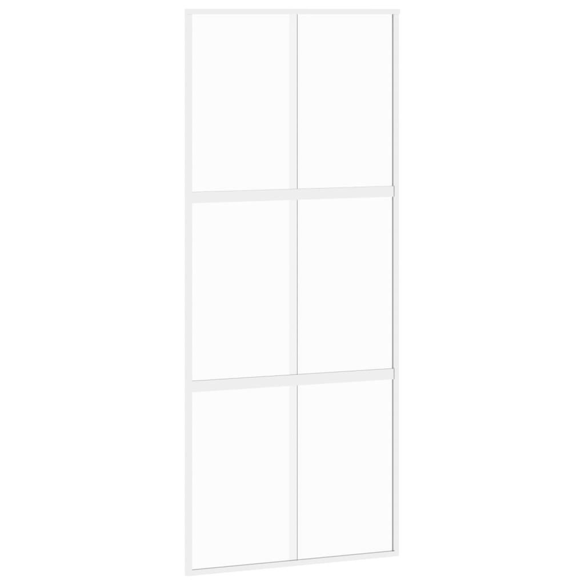 Voir la diapositive 2 : VIDAXL Porte coulissante blanc 90x205 cm verre trempe aluminium