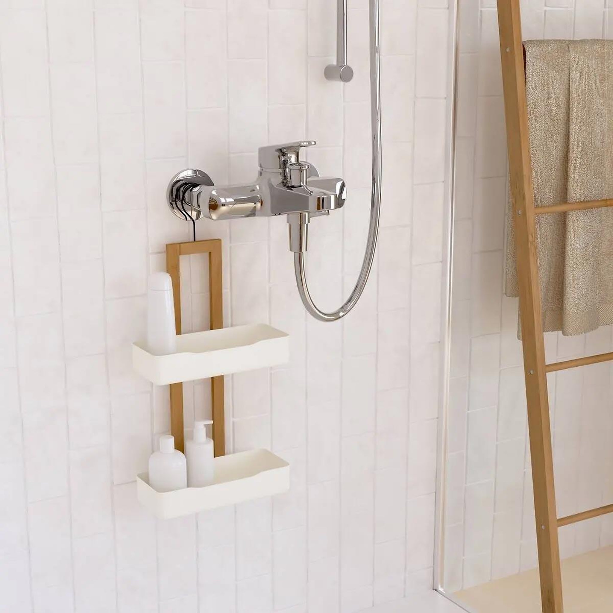 Voir la diapositive 5 : FIVE Serviteur de douche 2 niveaux  natureo  51cm blanc