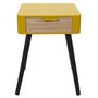 Voir la diapositive 2 : Paris Prix Table de Chevet 1 Tiroir  Bois  48cm Jaune Moutarde