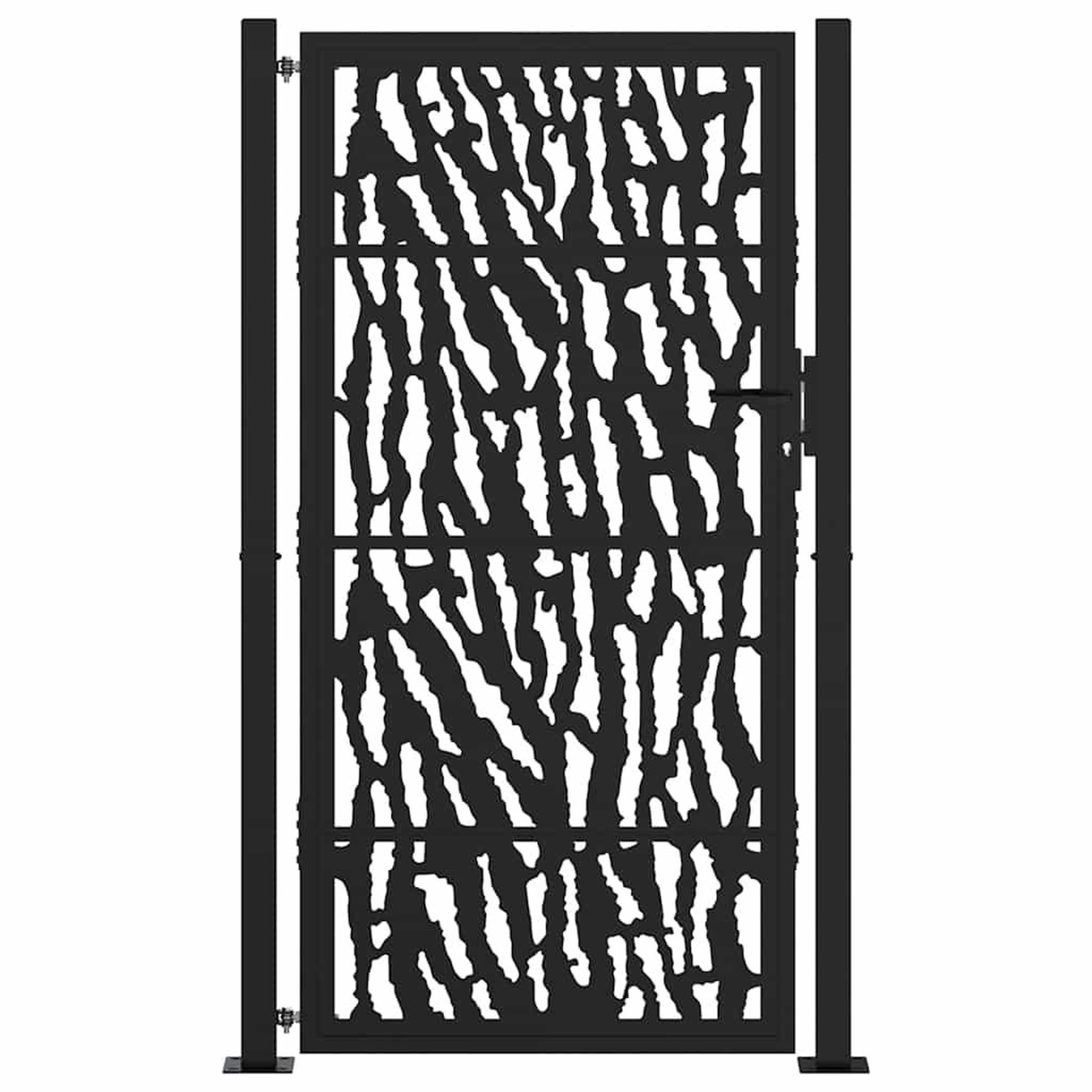 Voir la diapositive 3 : VIDAXL Portail de jardin noir 105x180 cm acier conception de traces