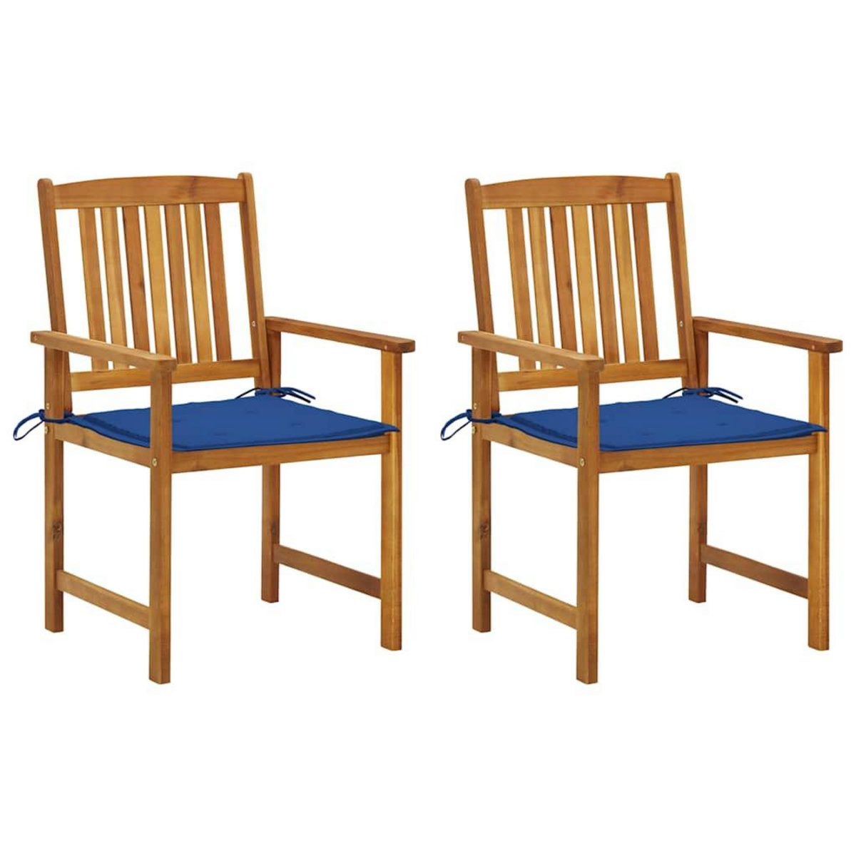 VIDAXL Chaises de jardin avec coussins lot de 2 Bois d'acacia massif