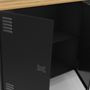 Voir la diapositive 6 : ID MARKET Buffet 160cm ESTER 4 portes en métal noir plateau bois design industriel