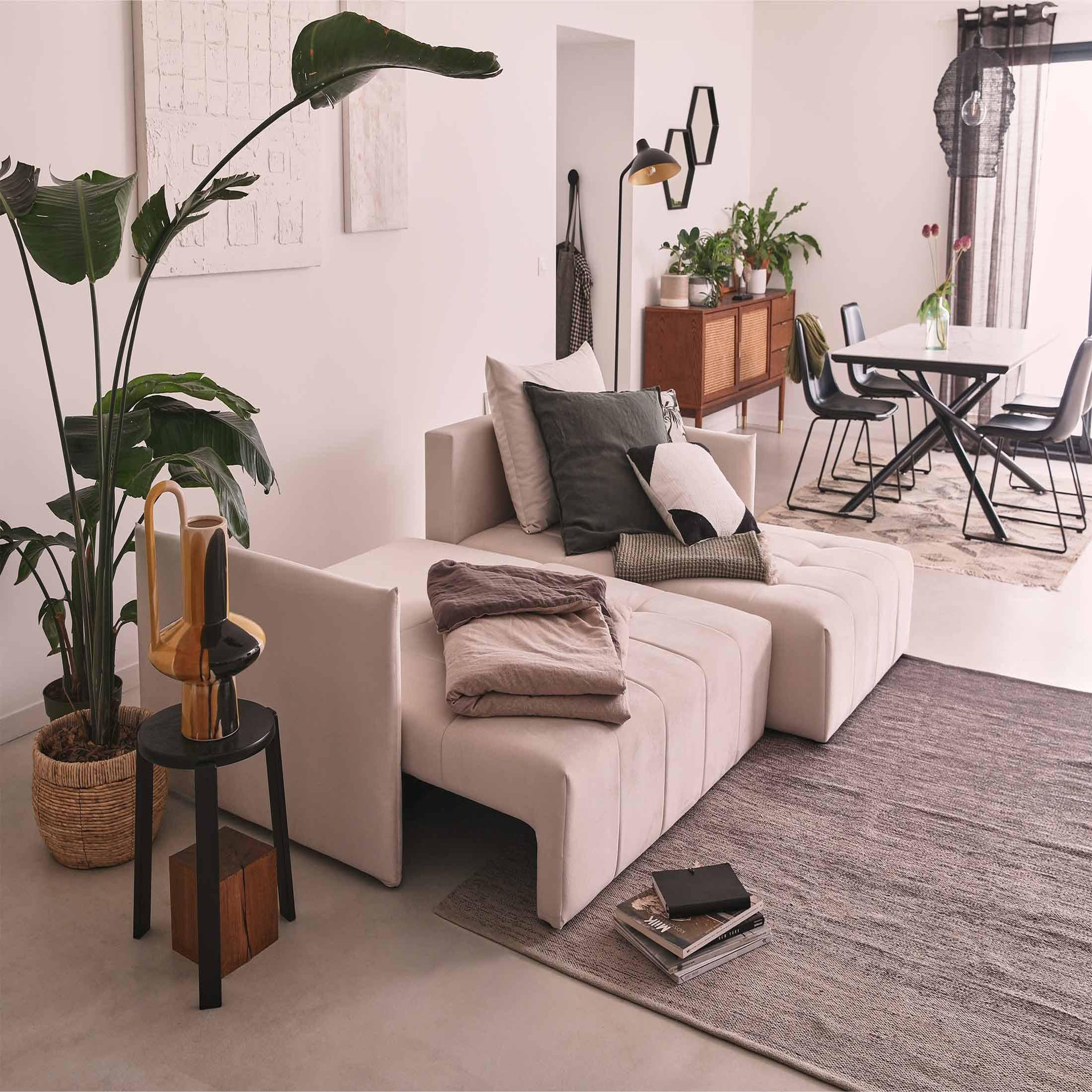 Voir la diapositive 3 : BEST MOBILIER Petra - canapé d'angle réversible - convertible avec coffre - 4 places - en velours