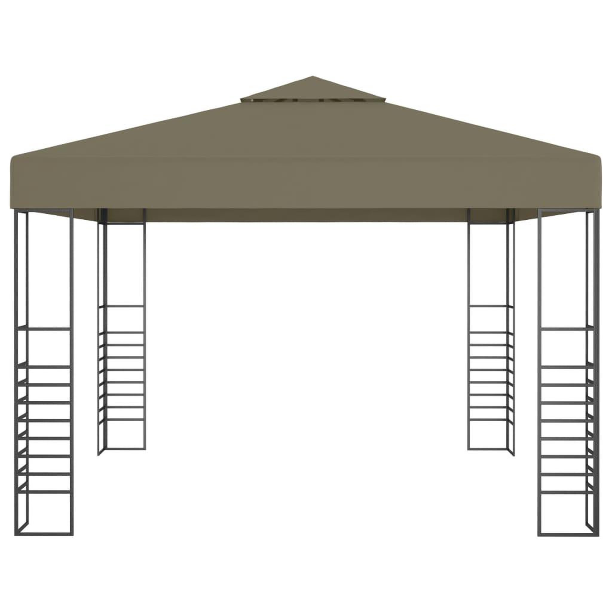 Voir la diapositive 4 : VIDAXL Chapiteau avec guirlande lumineuse a LED 3x3 m Taupe