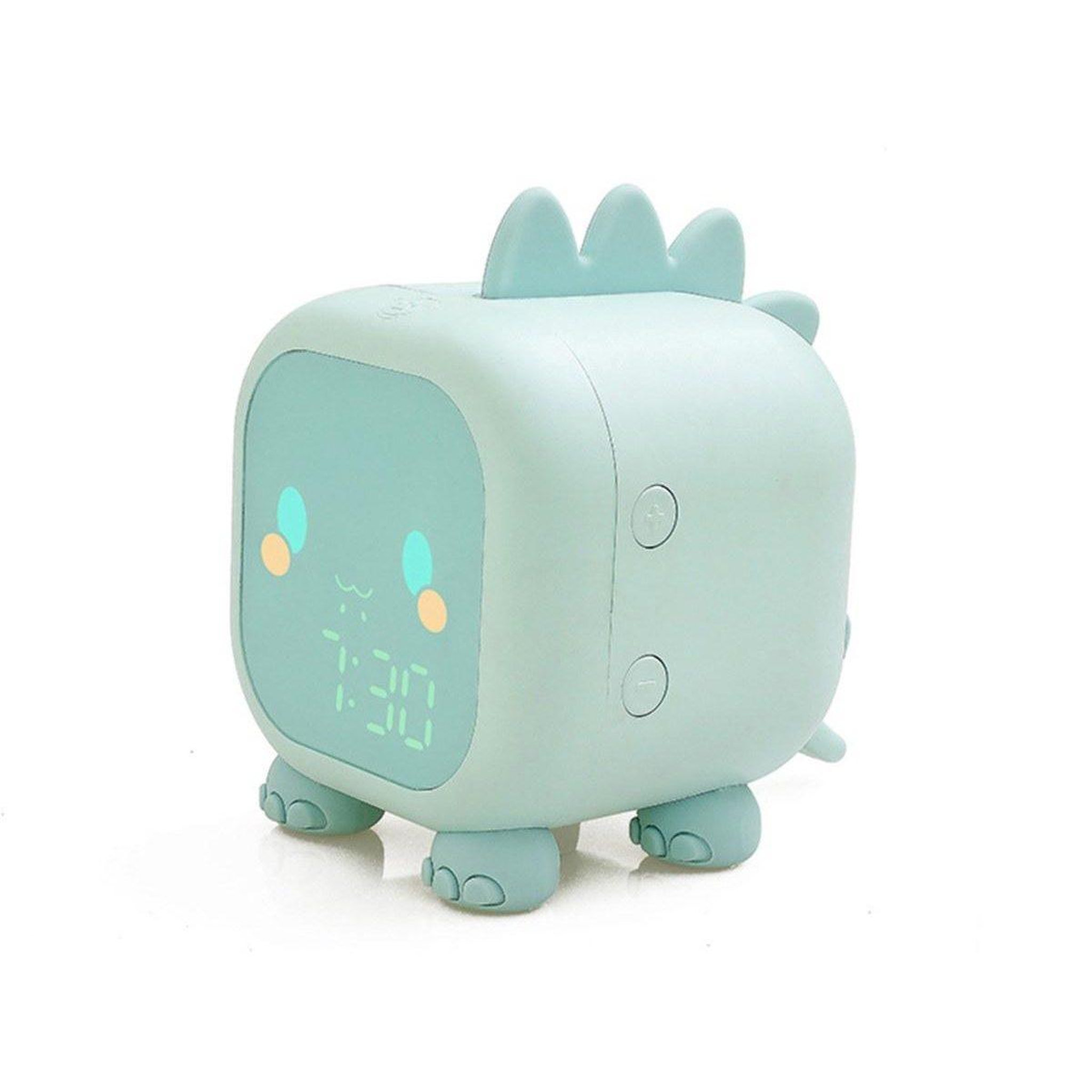 1001JOUETS Réveil digital enfant - Veilleuse à intensité variable - Contrôle vocal - Double alarme - Vert d'eau