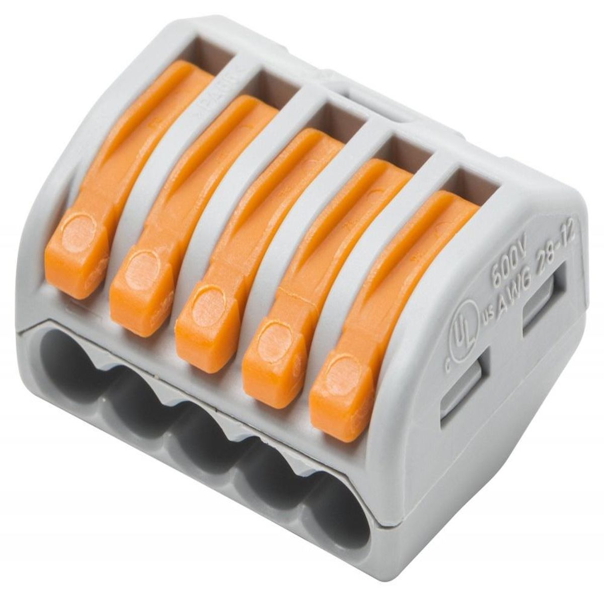 WAGO Lot de 5 bornes WAGO levier 5 fils 4mm²