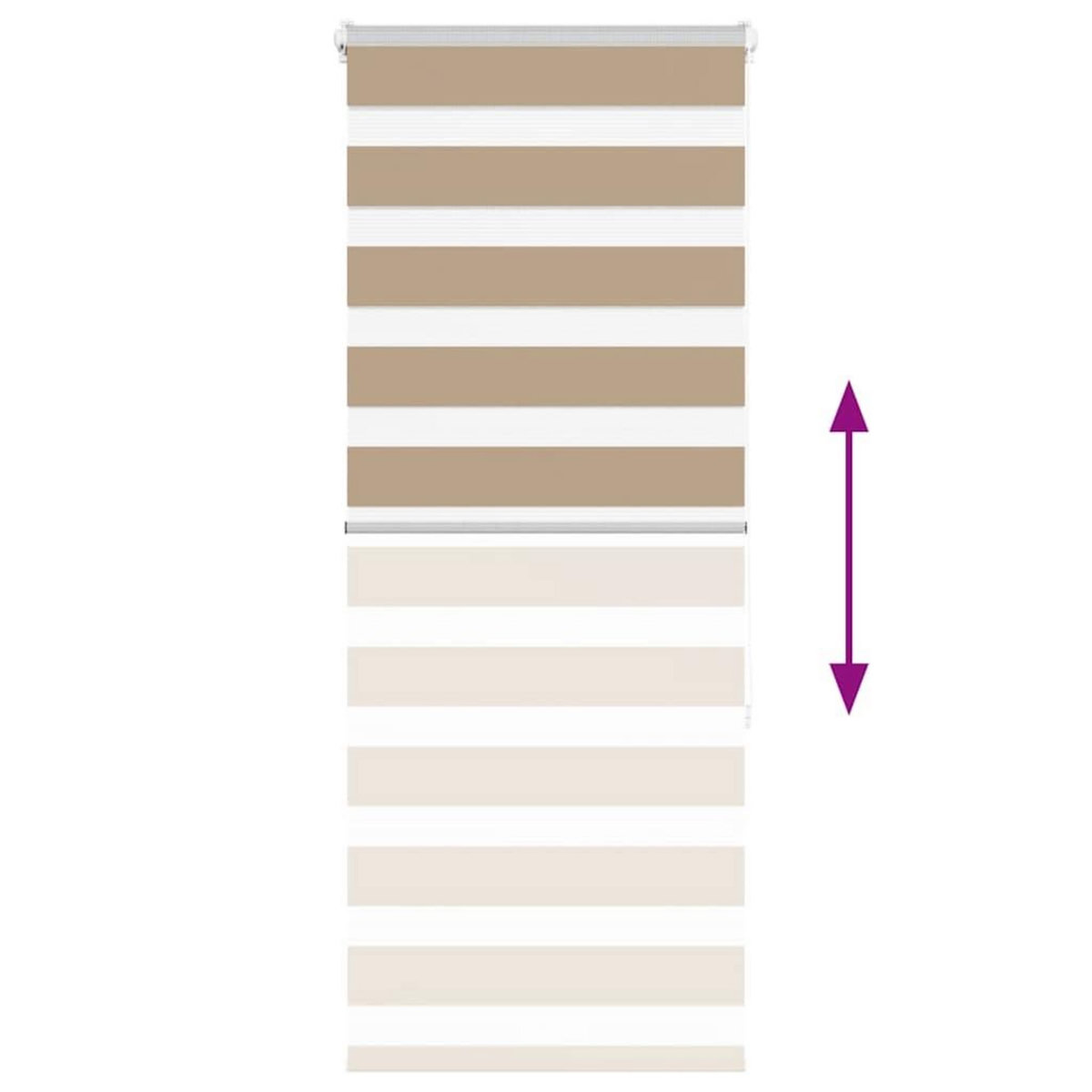 VIDAXL Store zebre marron sable largeur du tissu 60,9 cm polyester