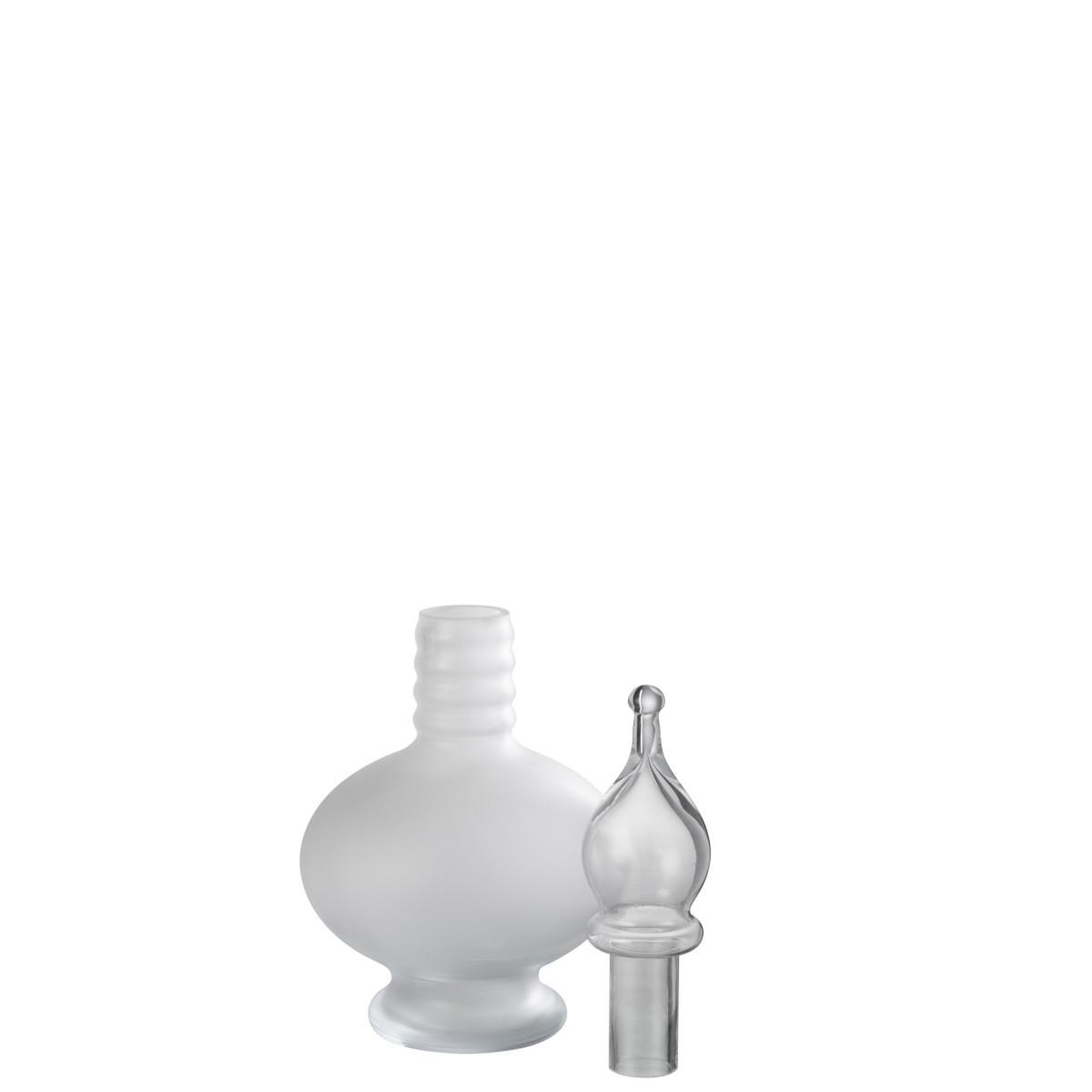 Voir la diapositive 2 : J-LINE Vase bouchon fiole en verre  jo  38cm transparent
