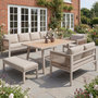 Voir la diapositive 4 : MERAX Salon de jardin 7 places avec canapé angle, fauteuil et pouf table