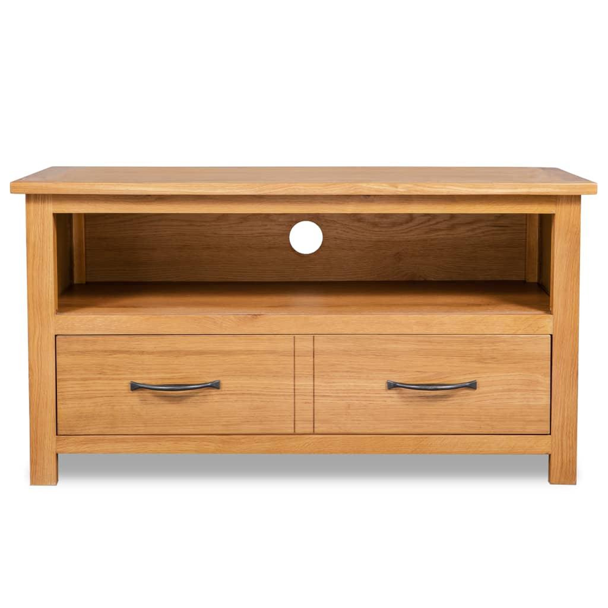 Voir la diapositive 3 : VIDAXL Meuble tv 90x35x48 cm bois de chene massif