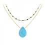 Voir la diapositive 1 : SC BOHEME Lot de 2 colliers SC Bohème en Acier Finement doré orné d'une pierre naturelle Turquoise