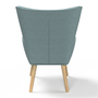 Voir la diapositive 4 : ID MARKET Fauteuil scandinave IVAR en tissu vert eucalyptus