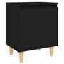 Voir la diapositive 2 : VIDAXL Table de chevet avec pieds en bois massif Noir 40x30x50 cm