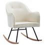Voir la diapositive 2 : VIDAXL Chaise à bascule Blanc crème Velours