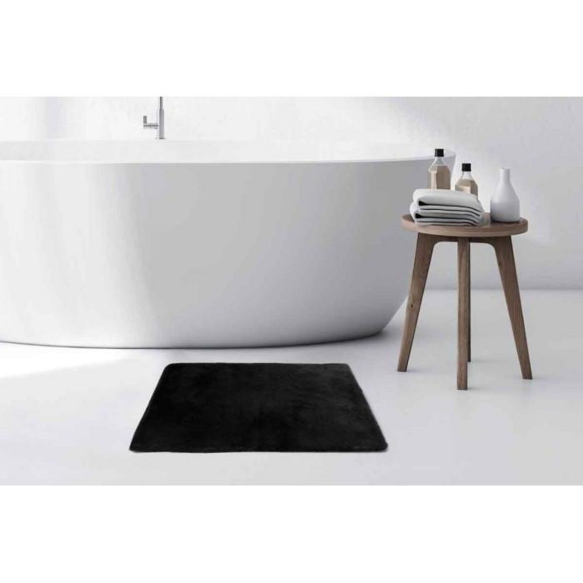 Paris Prix Tapis de Bain Doux Antidérapant  Rabbit  Gris Foncé