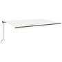 Voir la diapositive 2 : VIDAXL Auvent manuel retractable avec LED 500x300 cm Creme