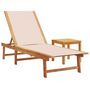 Voir la diapositive 4 : VIDAXL Chaises longues lot de 2 table creme bois d'acacia et textilene